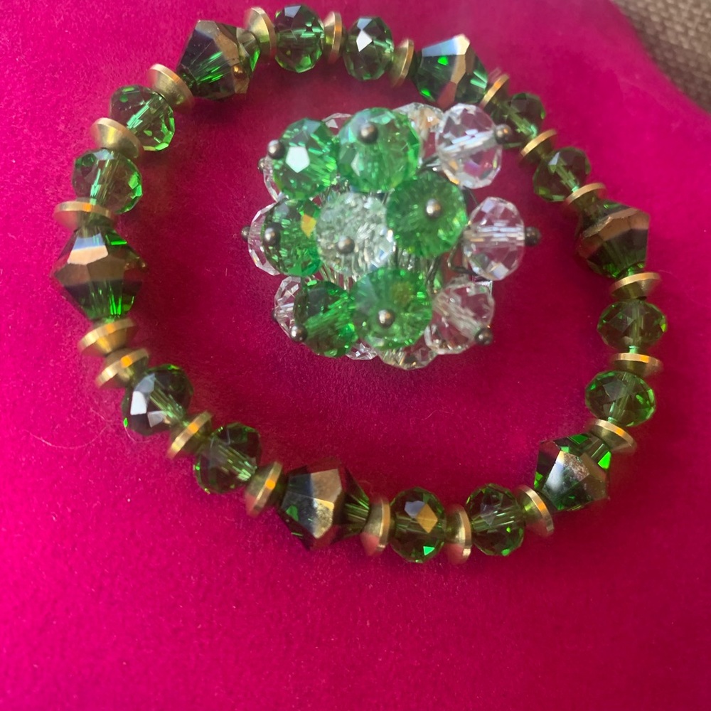 Glass Ring And Glass Bracelet